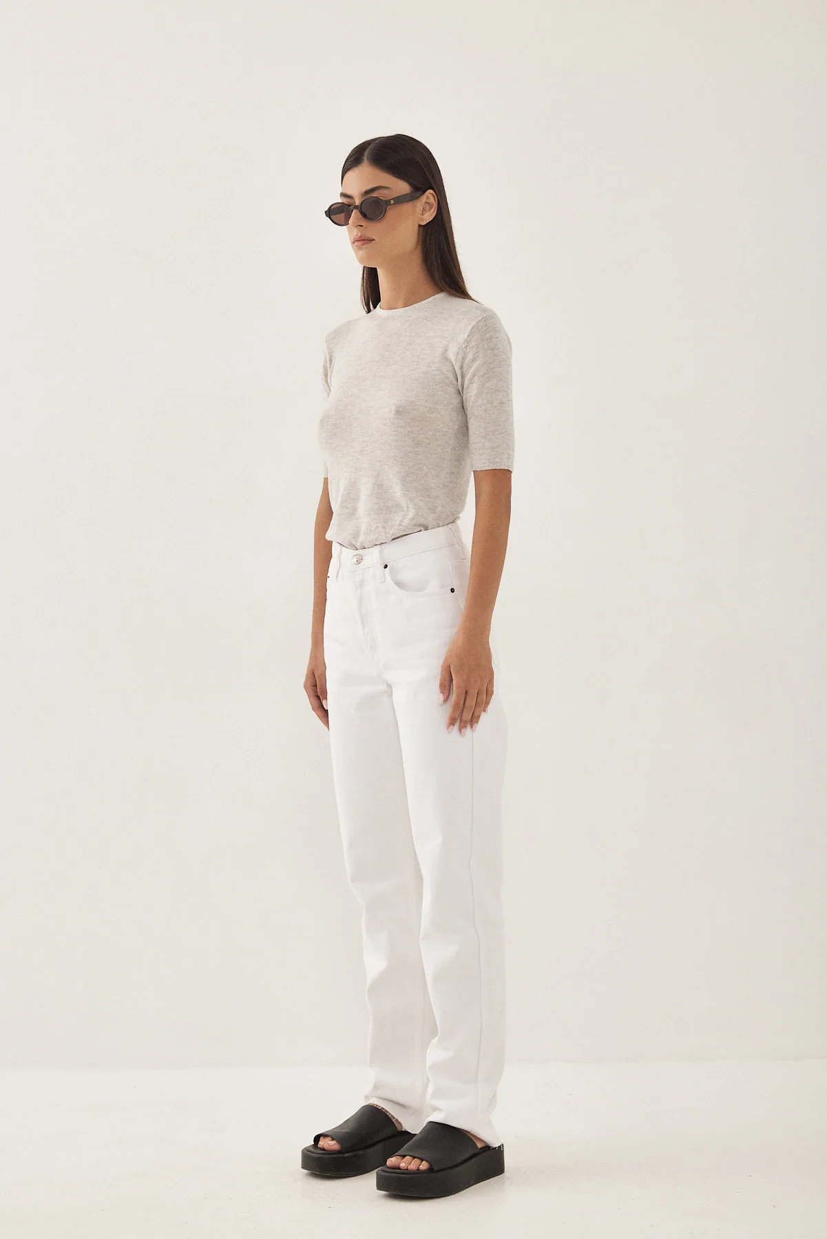 Knitted  Mid Sleeve T Shirt - Image 4