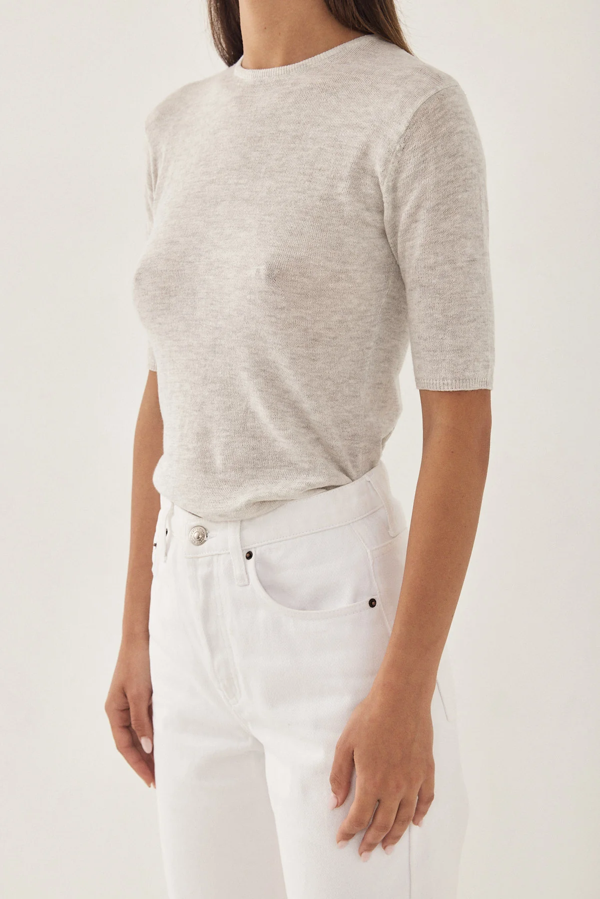 Knitted  Mid Sleeve T Shirt - Image 6