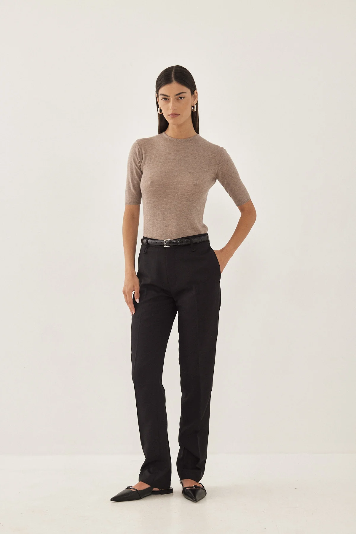 Knitted  Mid Sleeve T Shirt - Image 2