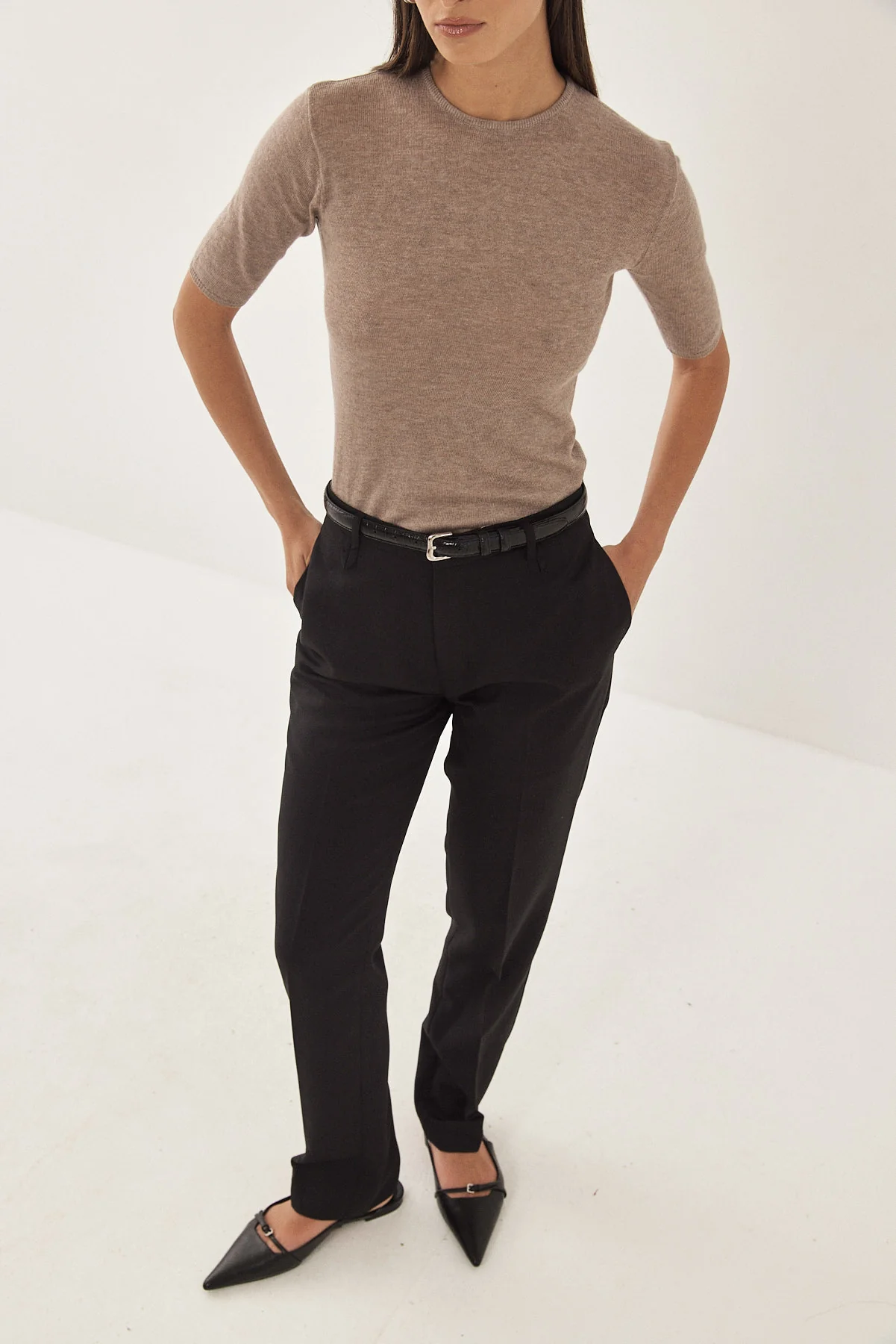 Knitted  Mid Sleeve T Shirt - Image 3