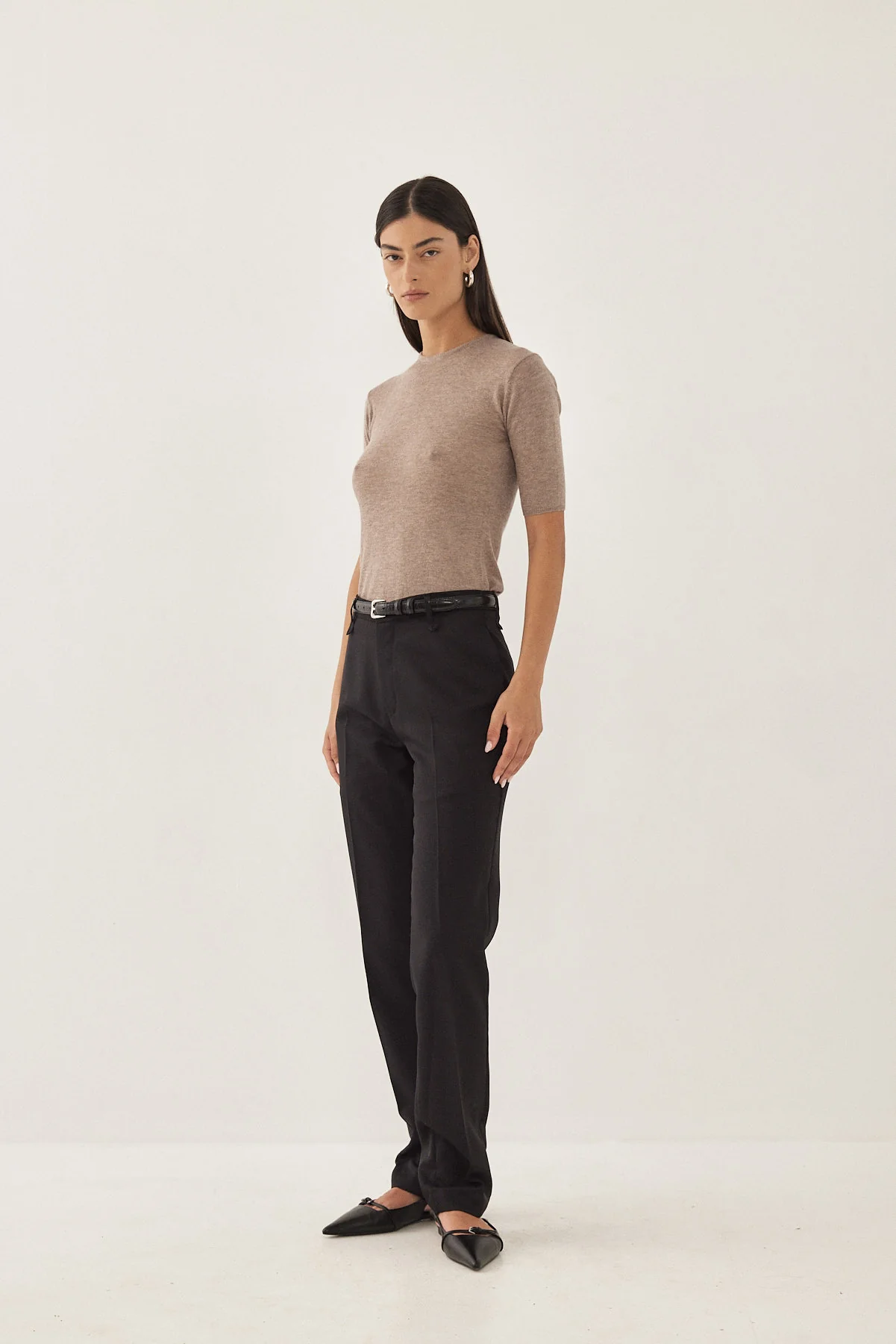 Knitted  Mid Sleeve T Shirt - Image 4
