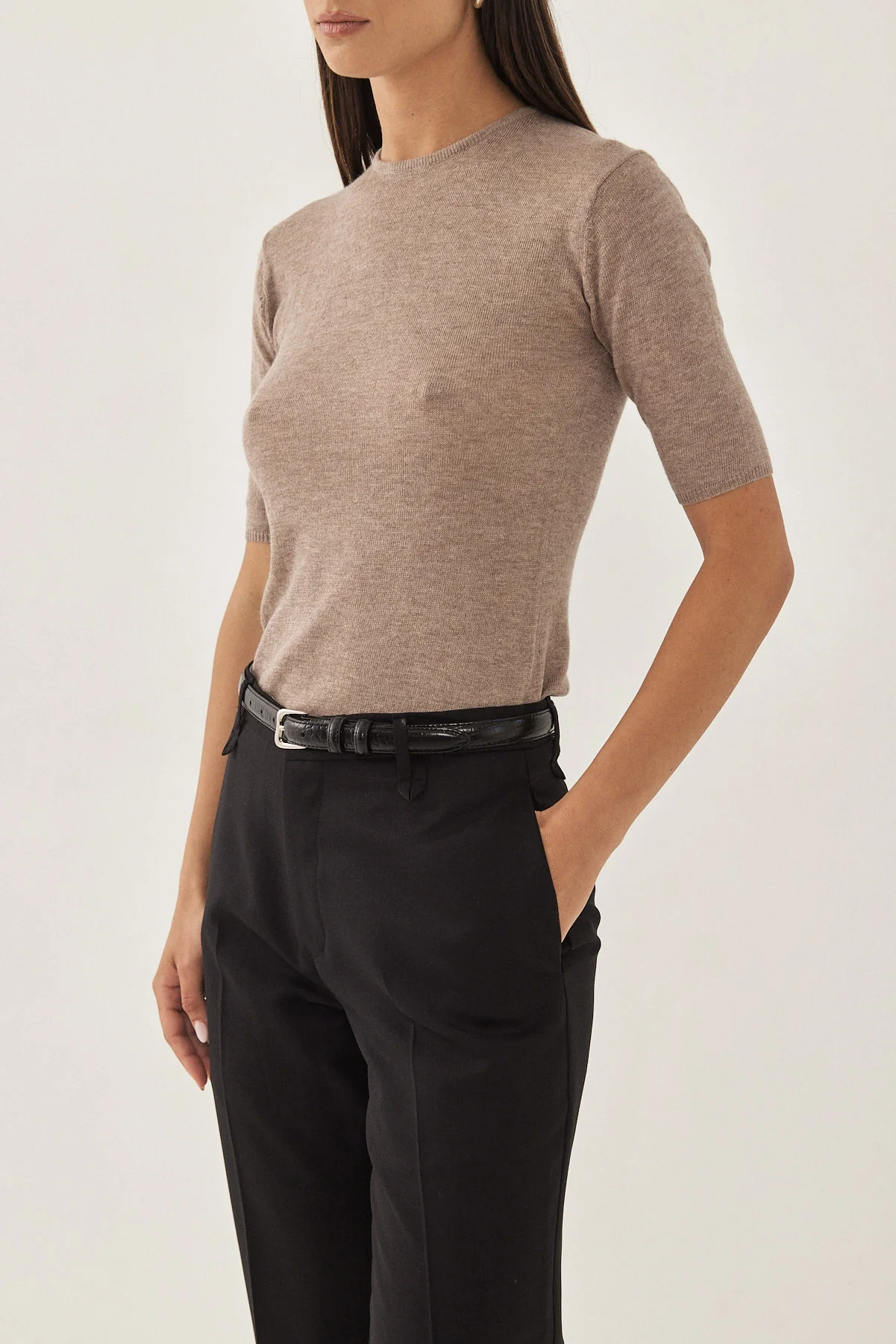 Knitted  Mid Sleeve T Shirt - Image 6