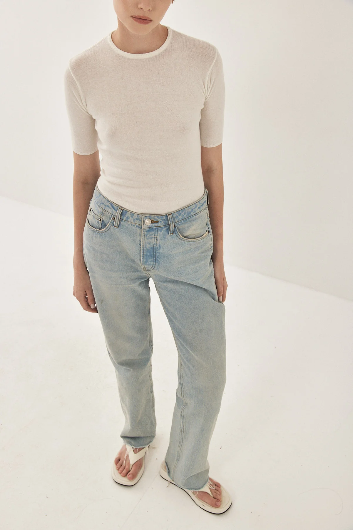Knitted  Mid Sleeve T Shirt - Image 3