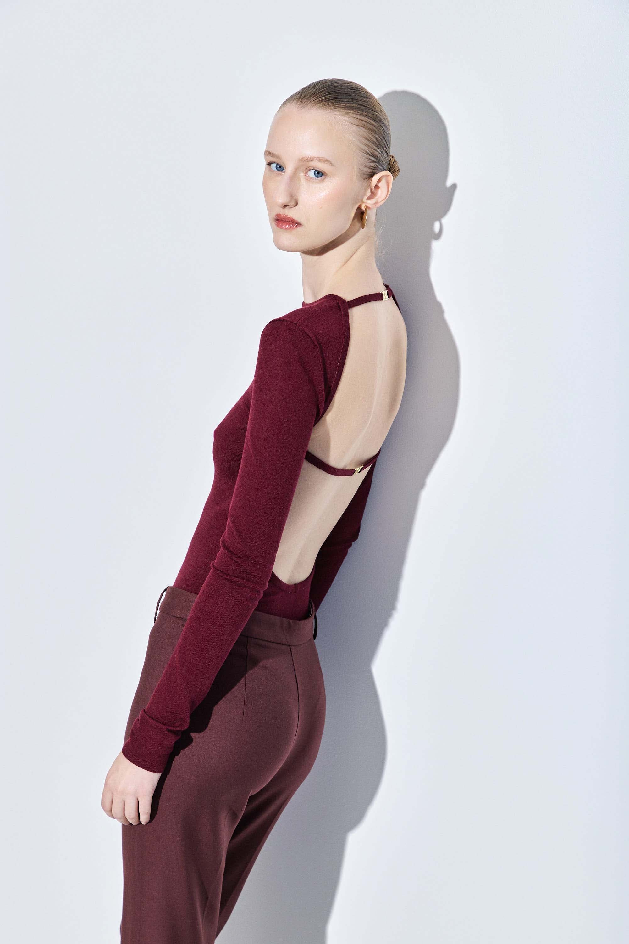 Knitted Open Back Buckled Top - Image 7