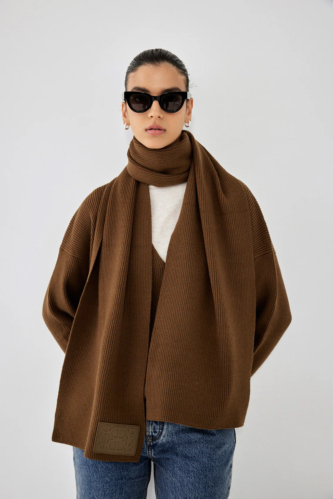 Knitted Ribbed Scarf - Image 2