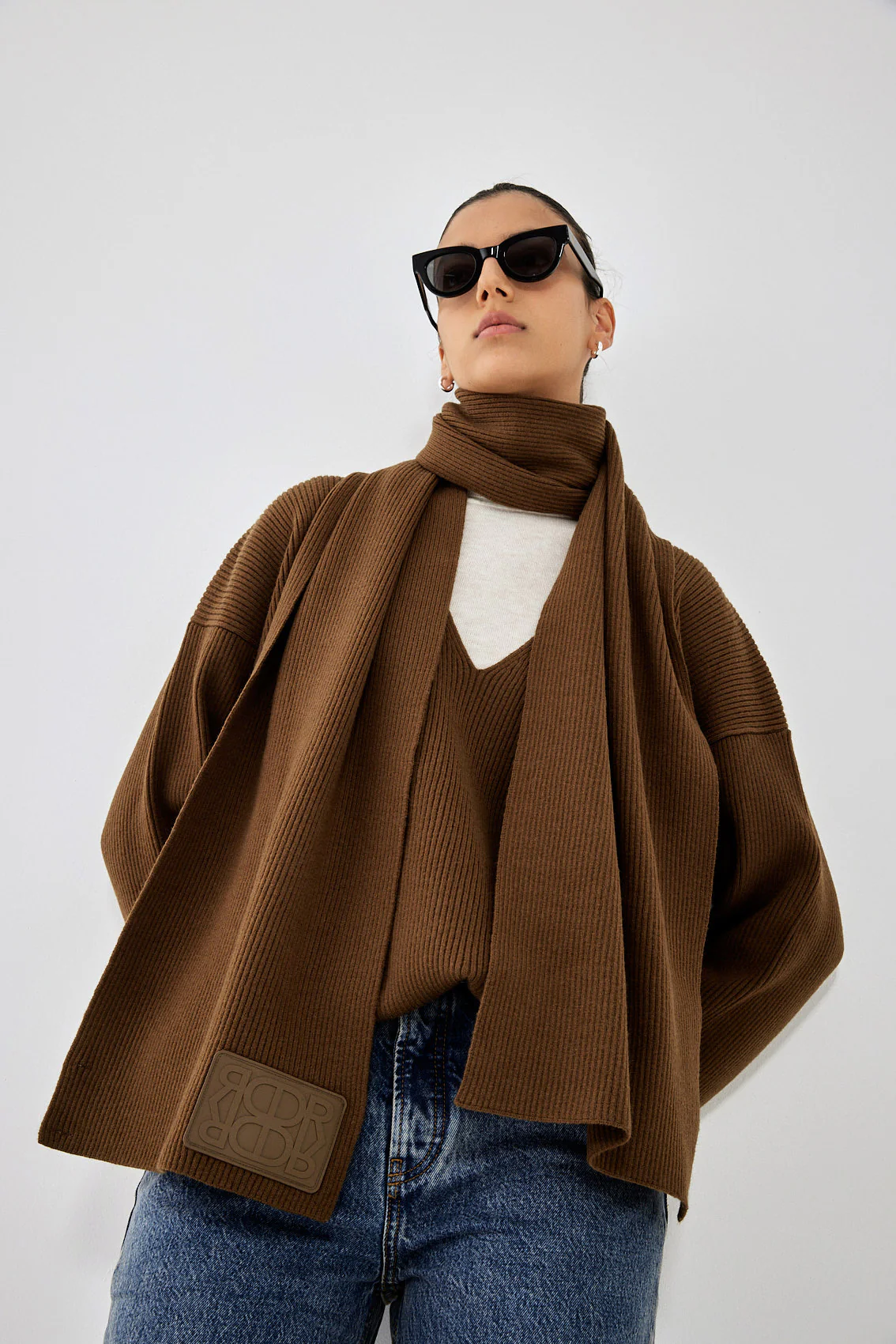Knitted Ribbed Scarf - Image 6