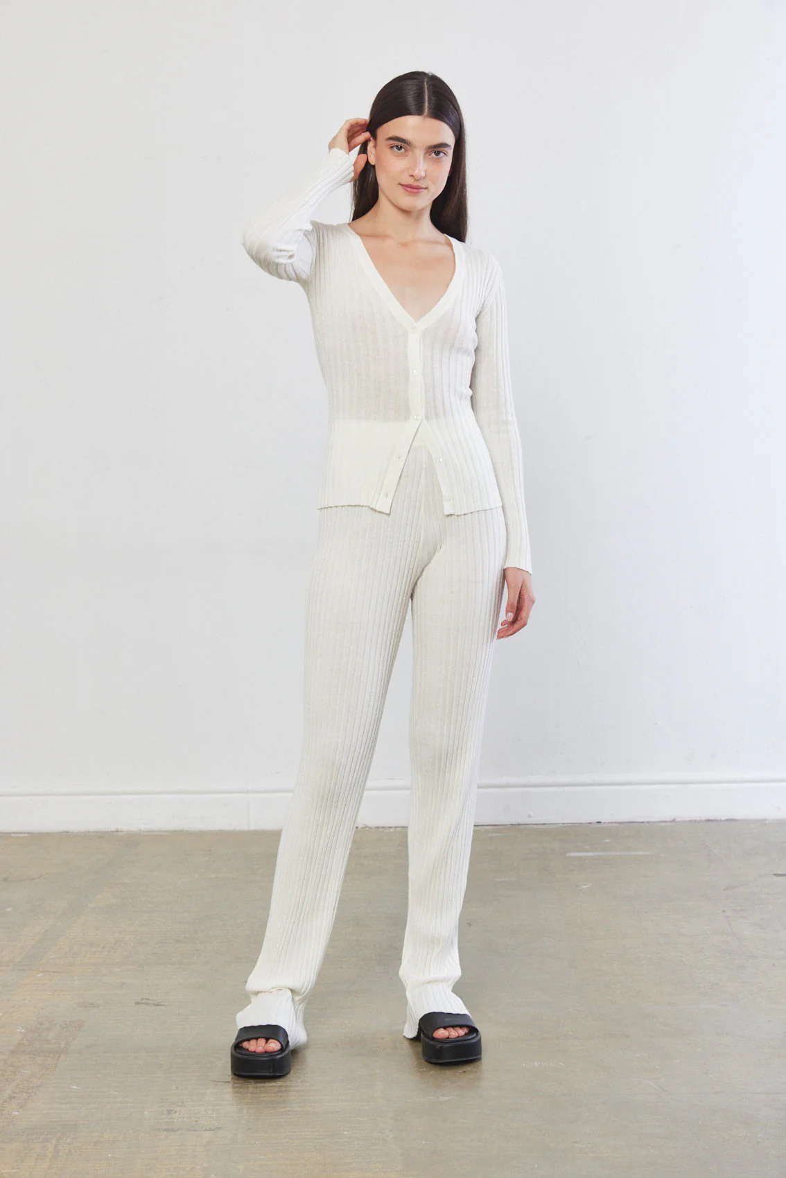 Knitted Straight Pants - Image 4
