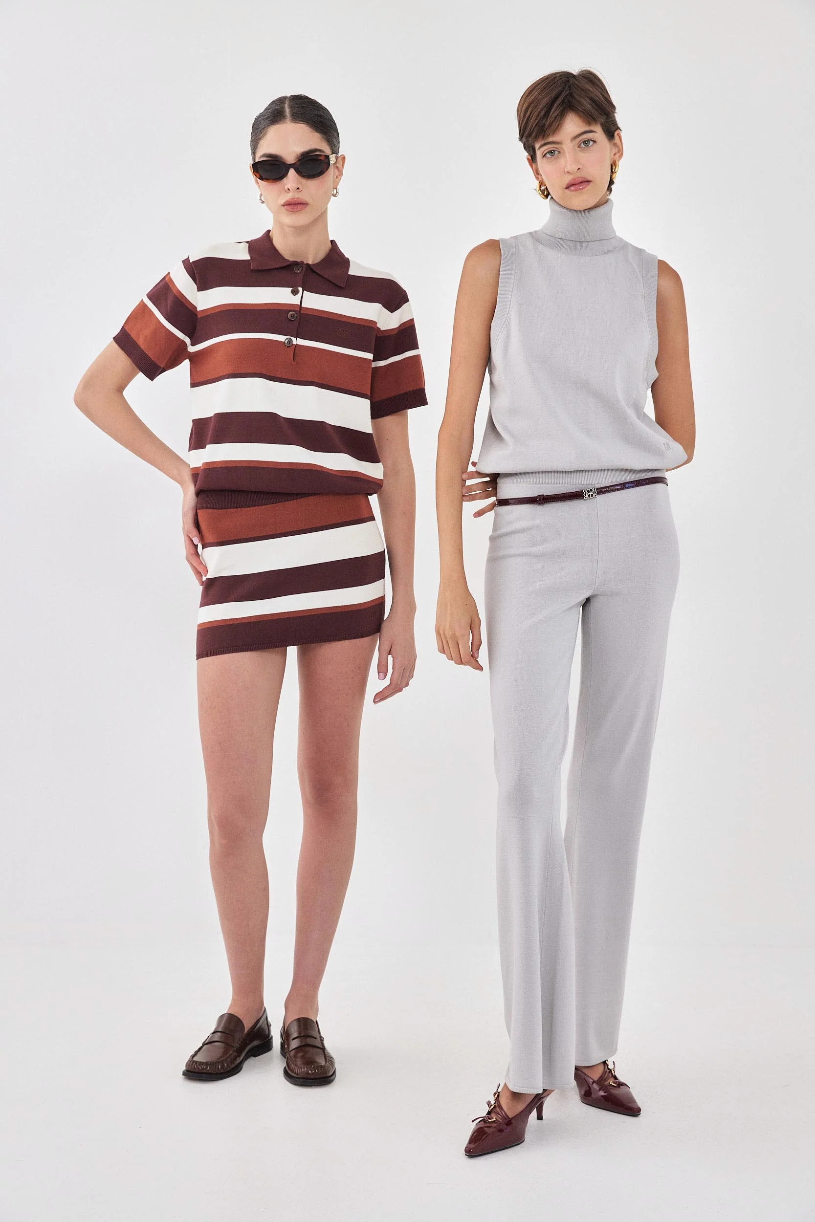 Knitted Striped Mini Skirt - Image 7