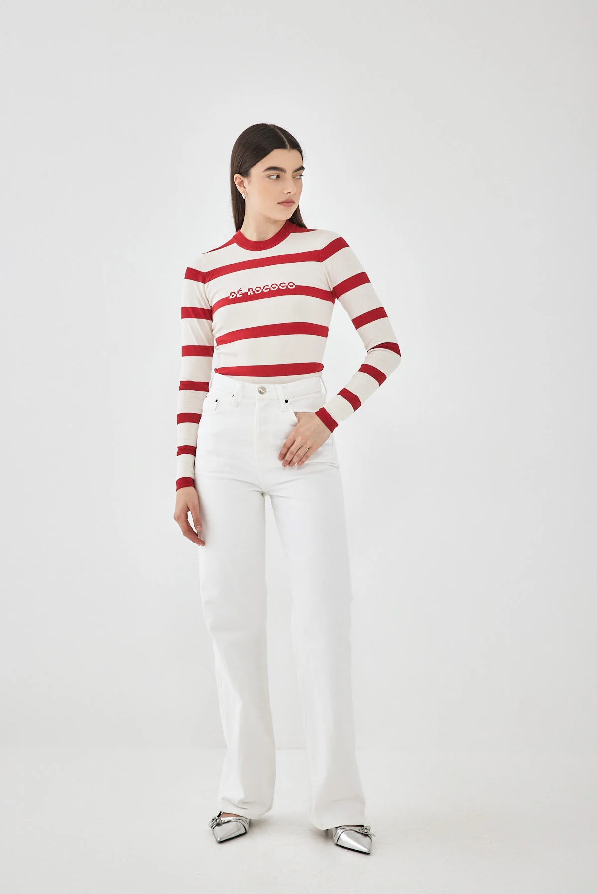 Lightweight Knitted Striped Top - Image 2