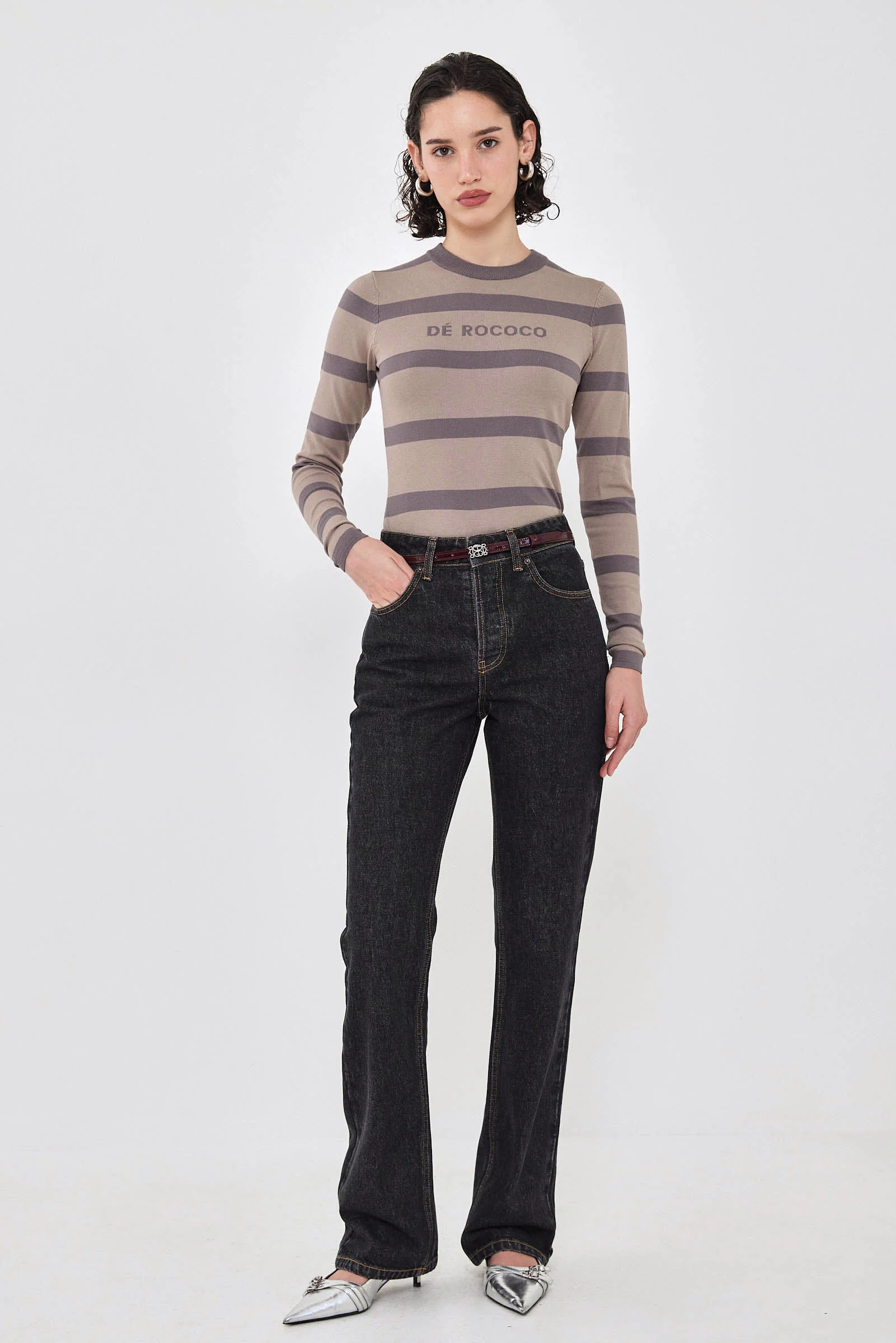 Lightweight Knitted Striped Top - Image 2