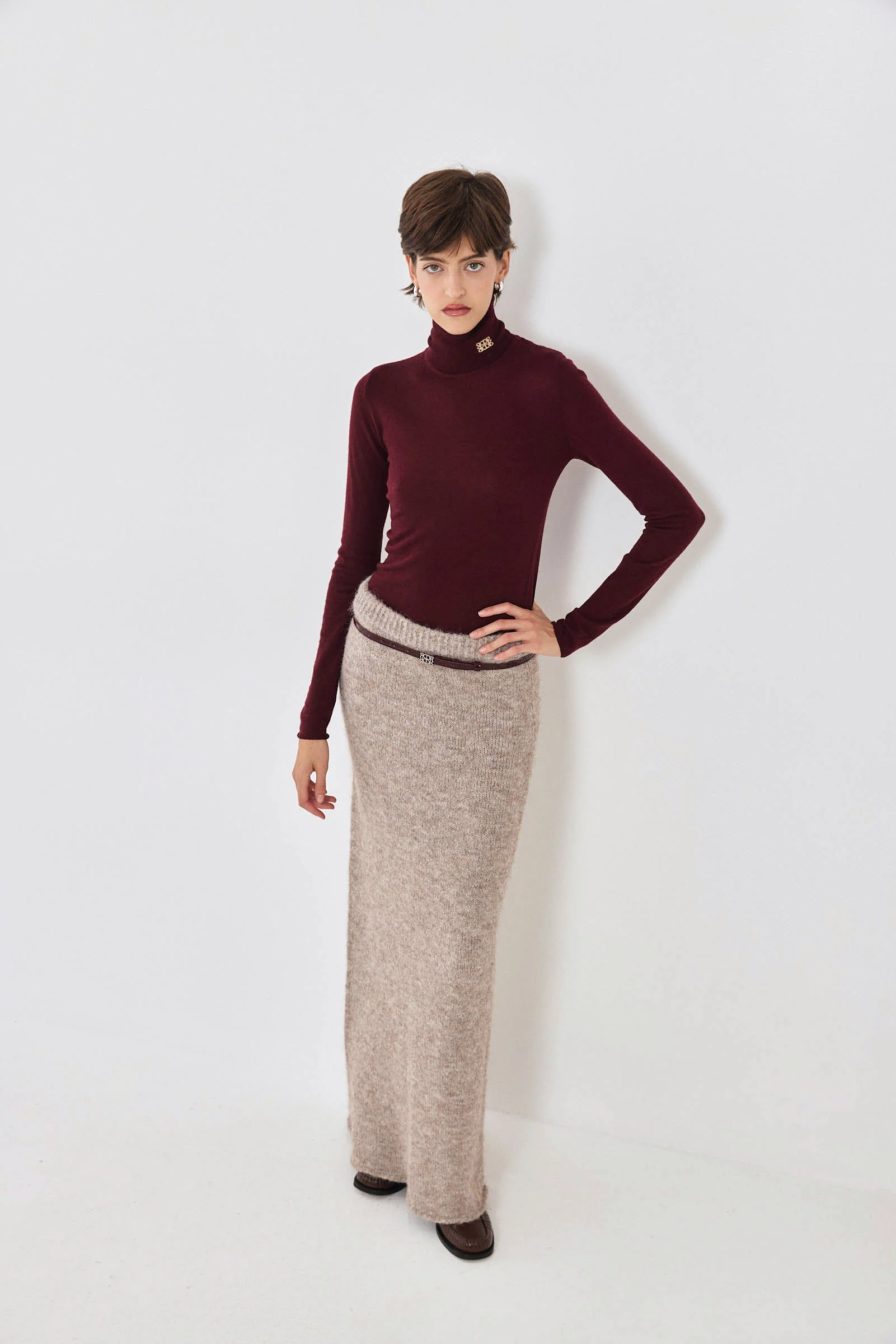 Lightweight Knitted Turtleneck Logo Top - Image 3