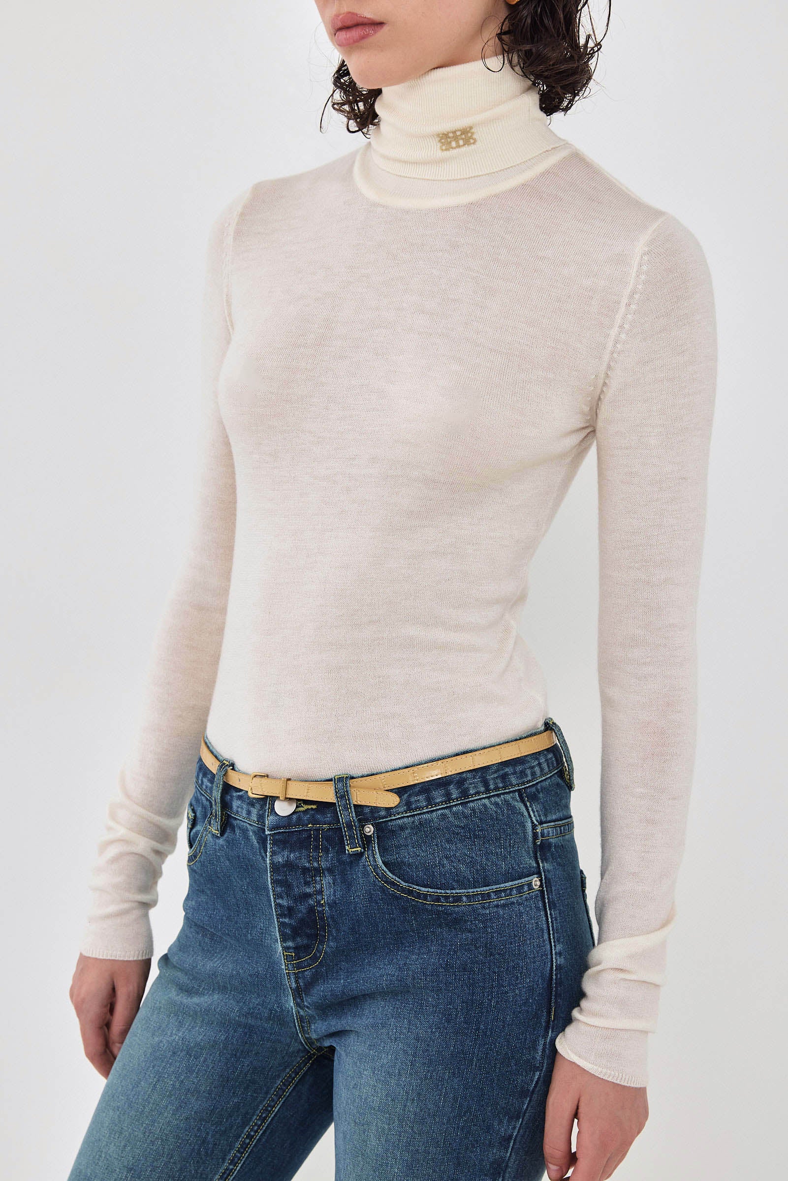 Lightweight Knitted Turtleneck Logo Top - Image 7