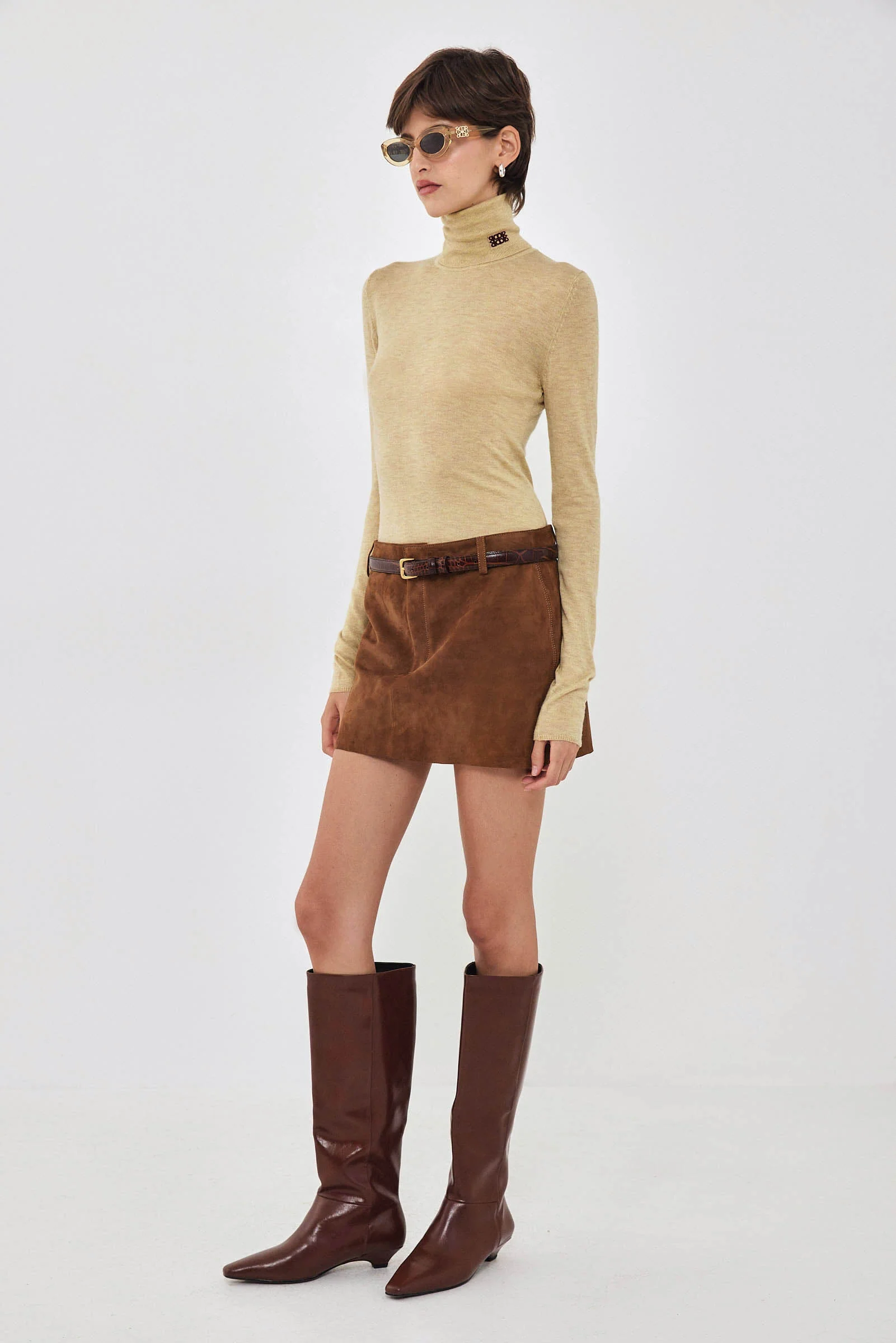 Lightweight Knitted Turtleneck Logo Top - Image 4