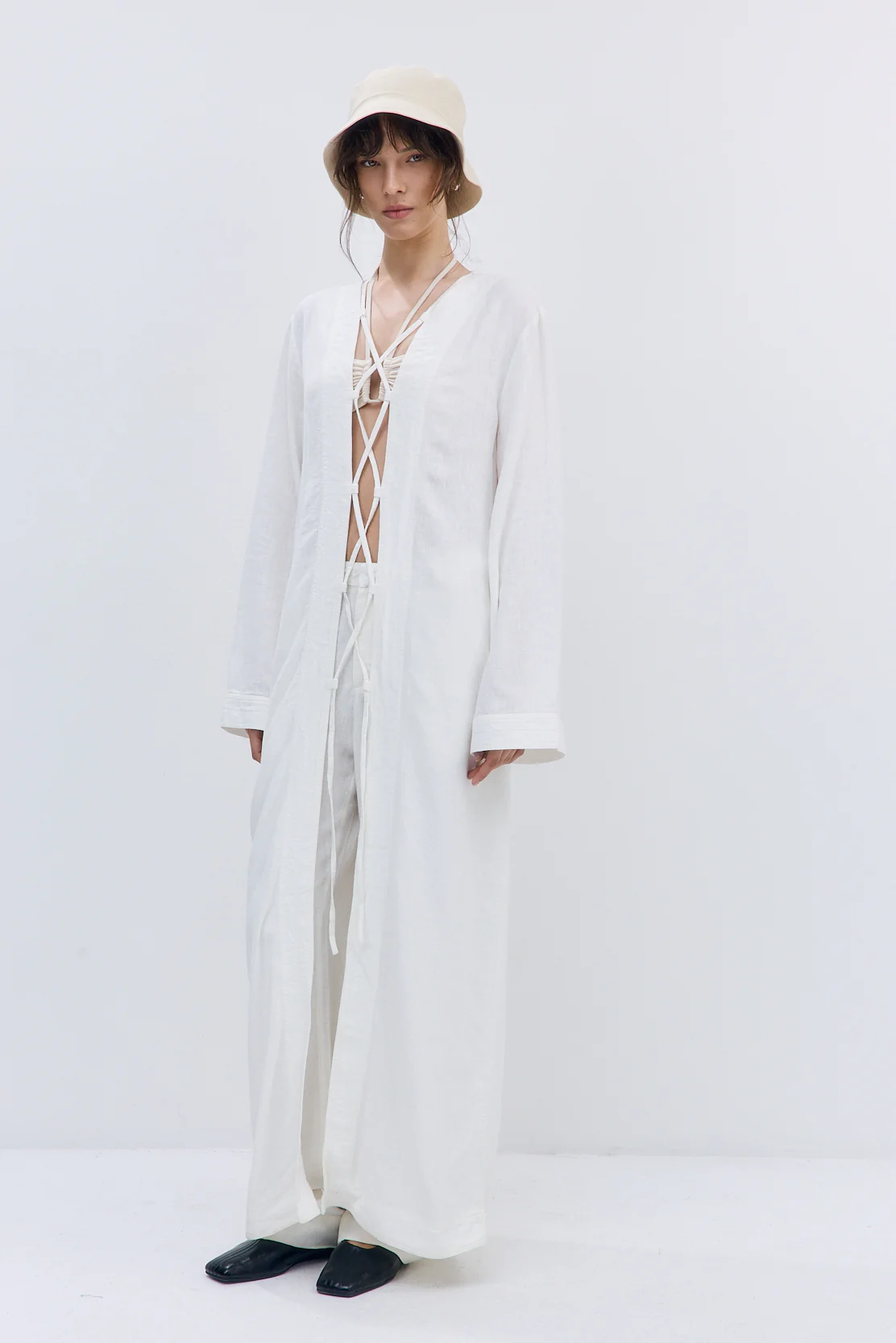 Linen String Tie Cover Up - Image 5