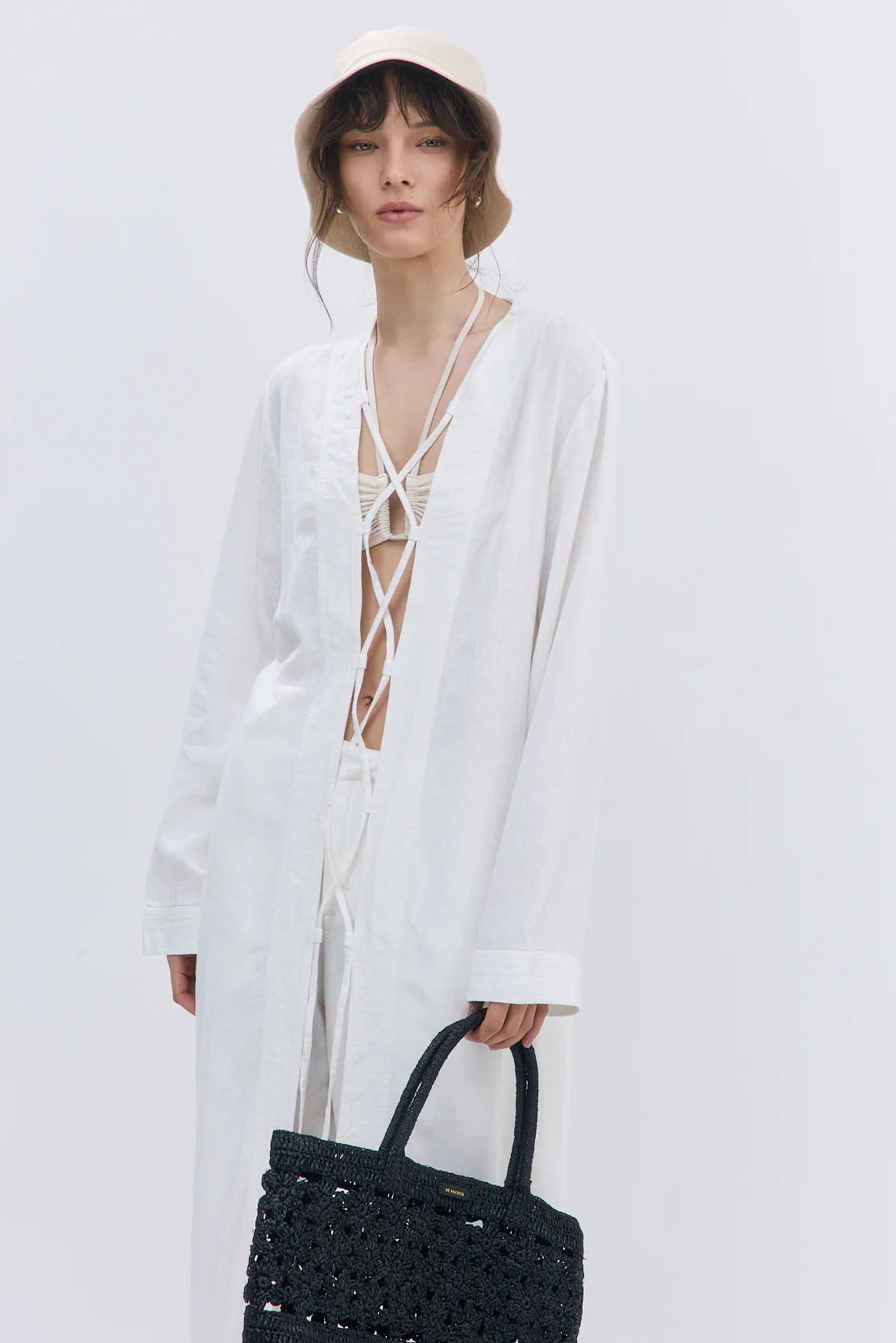 Linen String Tie Cover Up - Image 8
