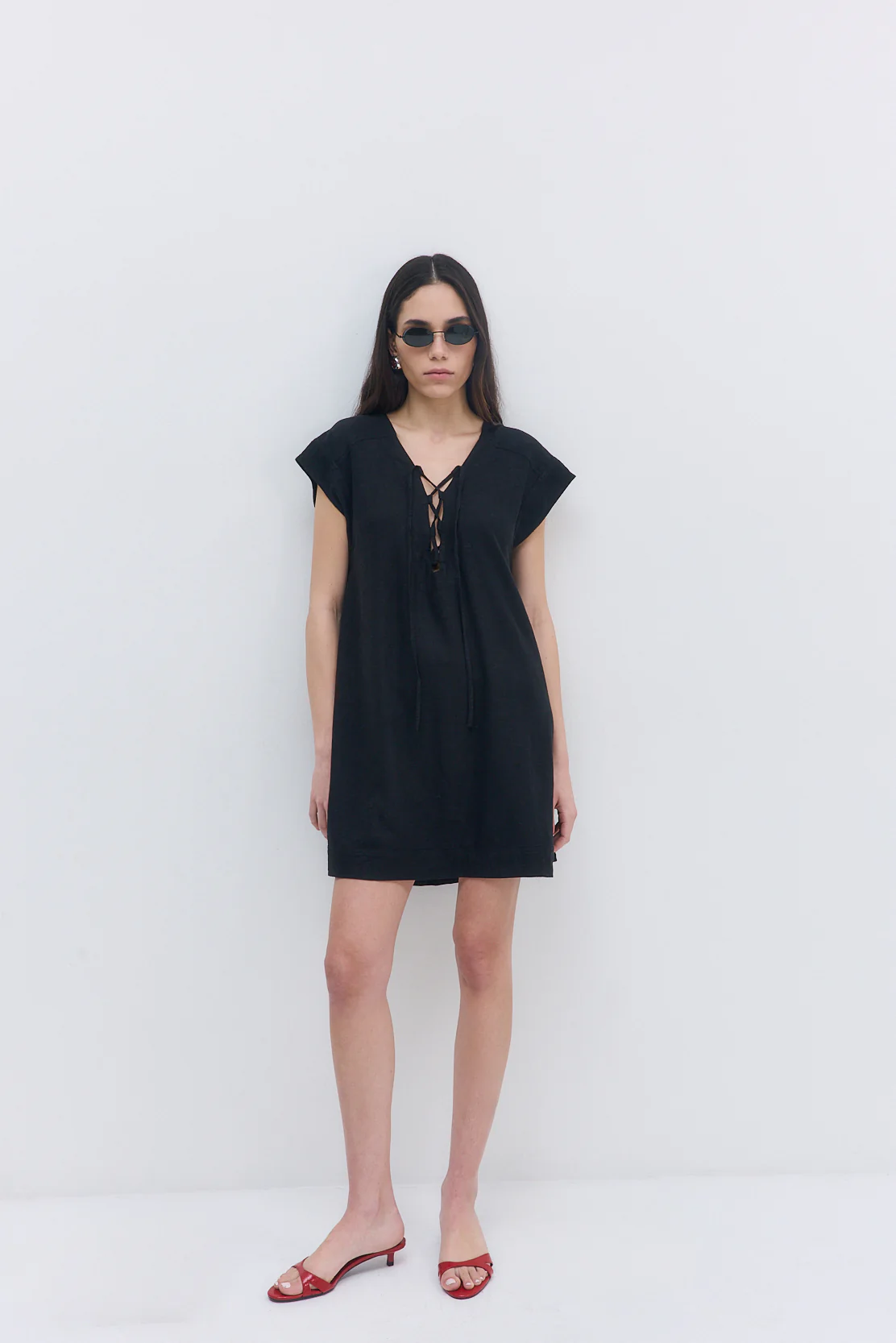 Linen String Tie Dress - Image 3