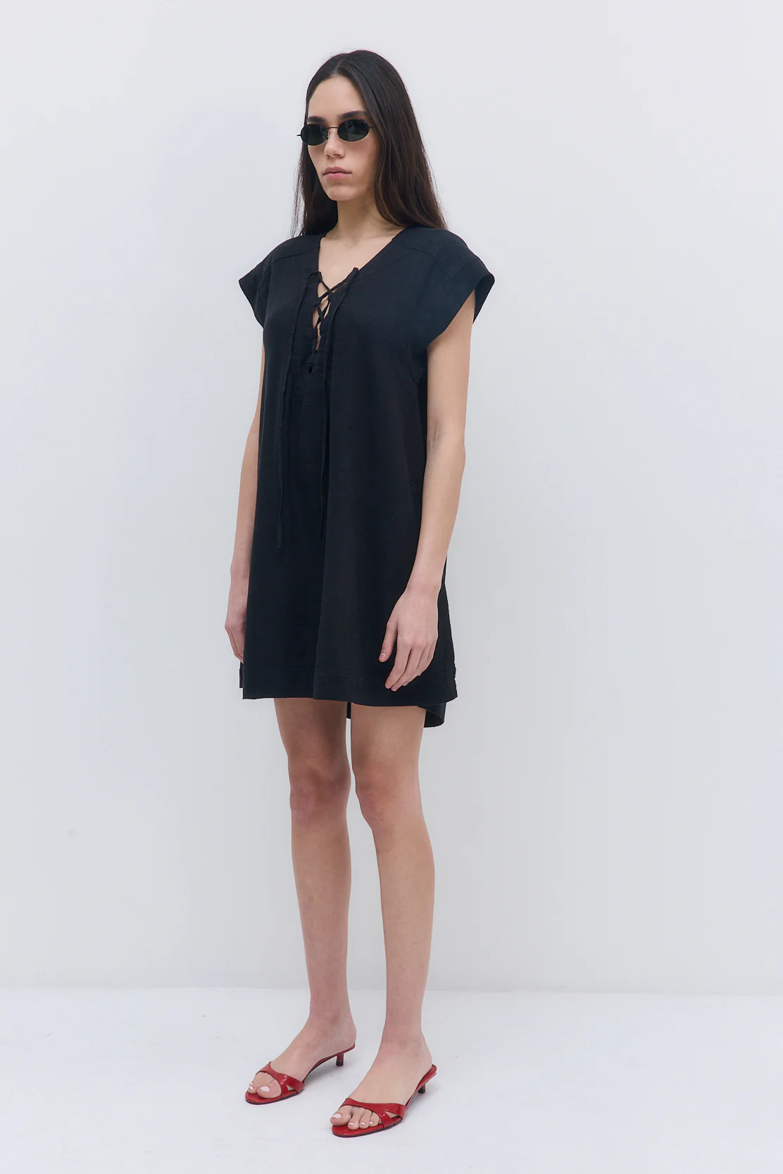 Linen String Tie Dress - Image 4
