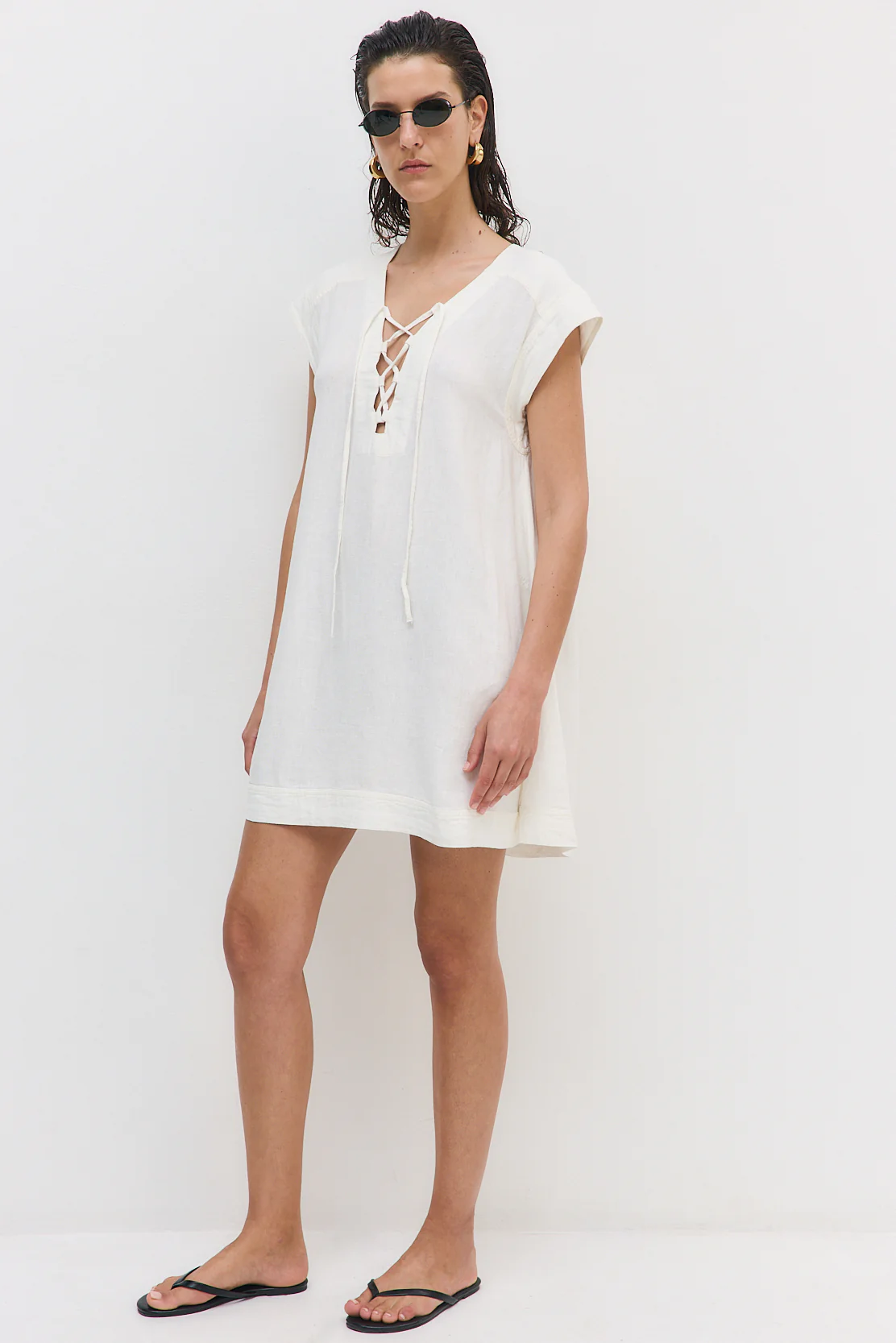 Linen String Tie Dress - Image 4