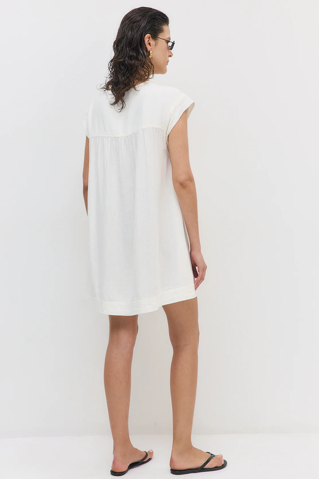 Linen String Tie Dress - Image 5