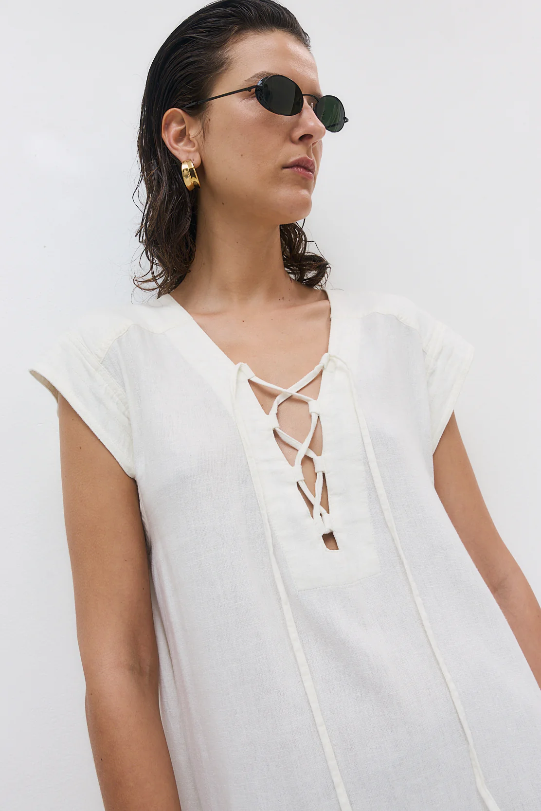 Linen String Tie Dress - Image 6