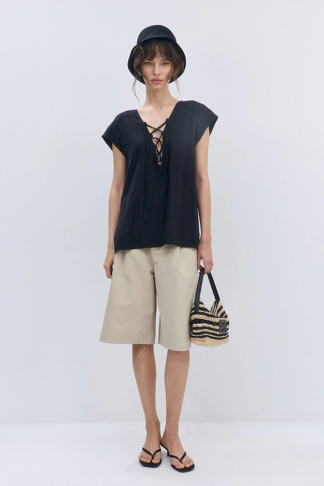 Linen String Tie Top - Image 3
