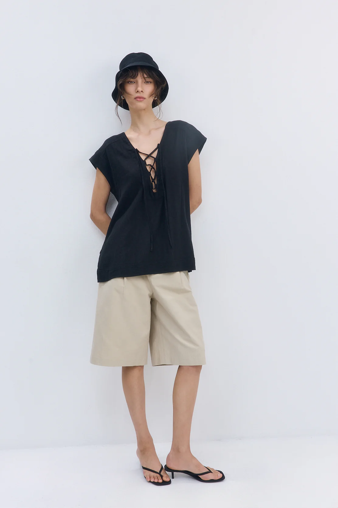 Linen String Tie Top - Image 4