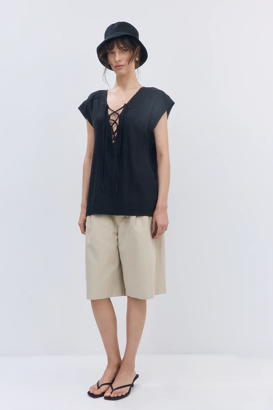 Linen String Tie Top - Image 5