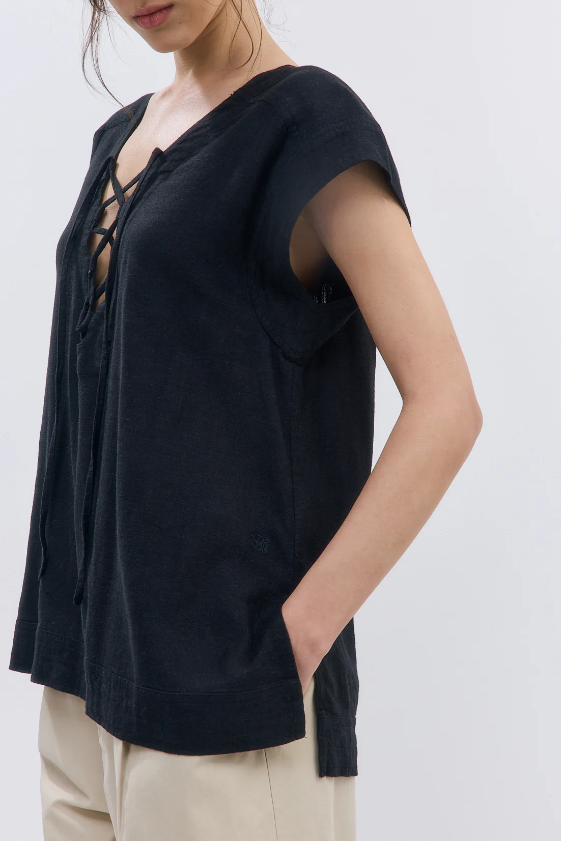 Linen String Tie Top - Image 7