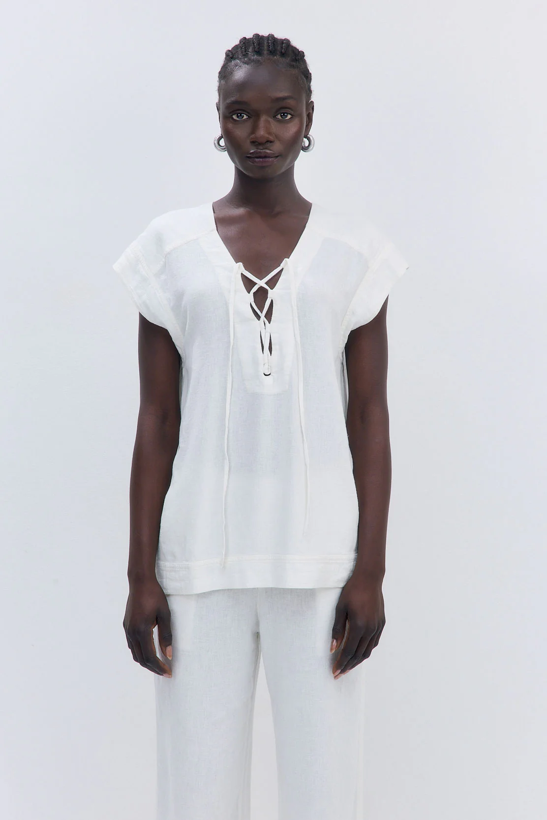 Linen String Tie Top