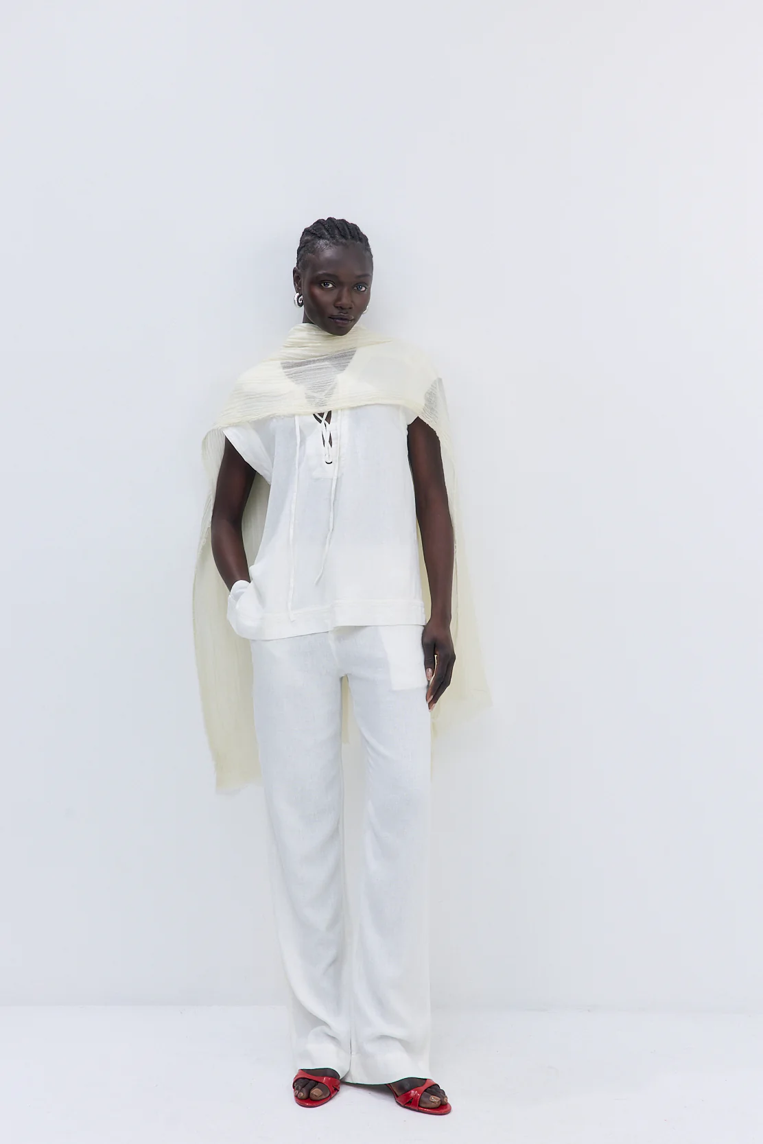 Linen String Tie Top - Image 3