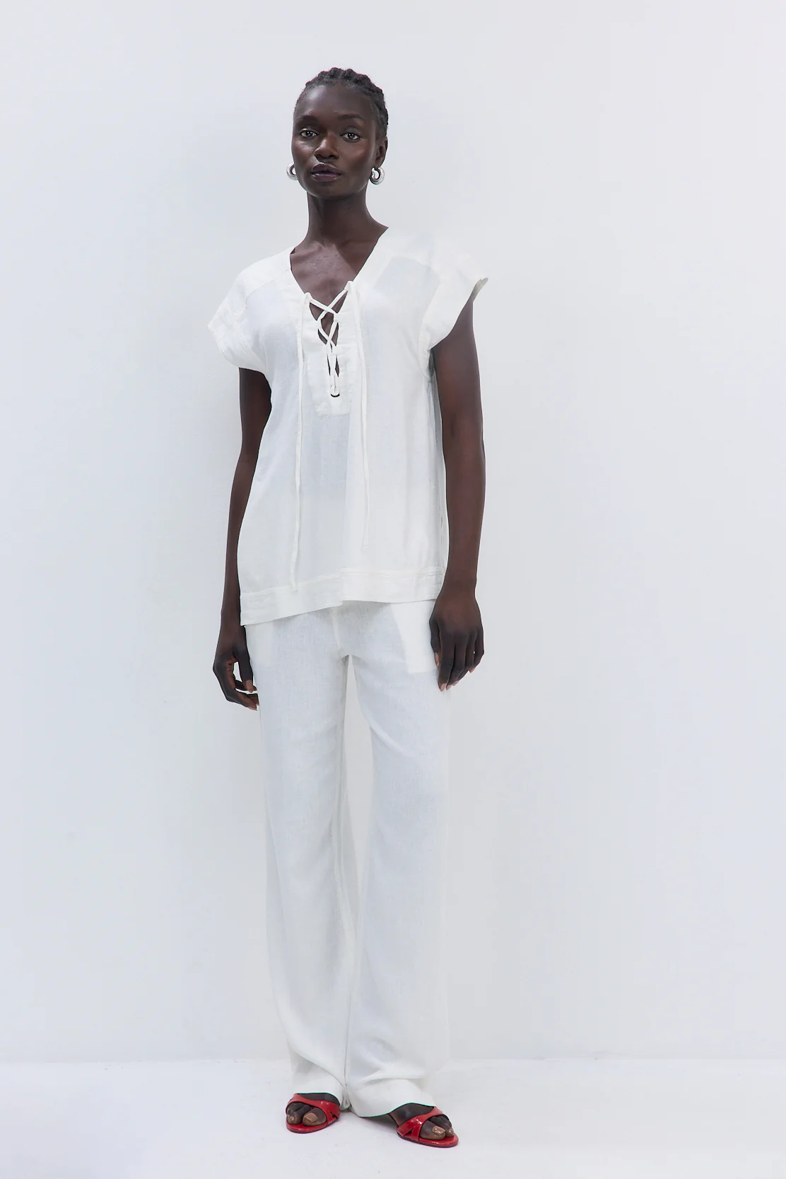 Linen String Tie Top - Image 4