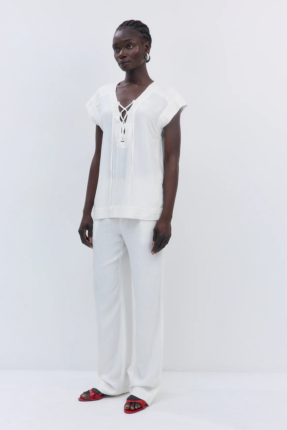 Linen String Tie Top - Image 6