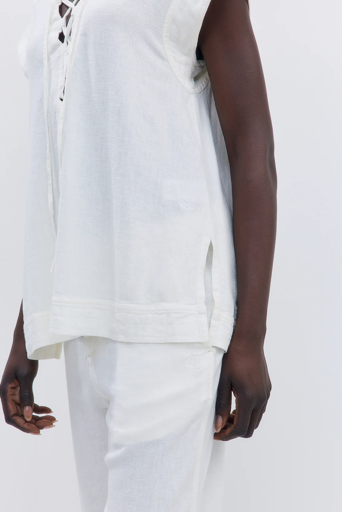 Linen String Tie Top - Image 7