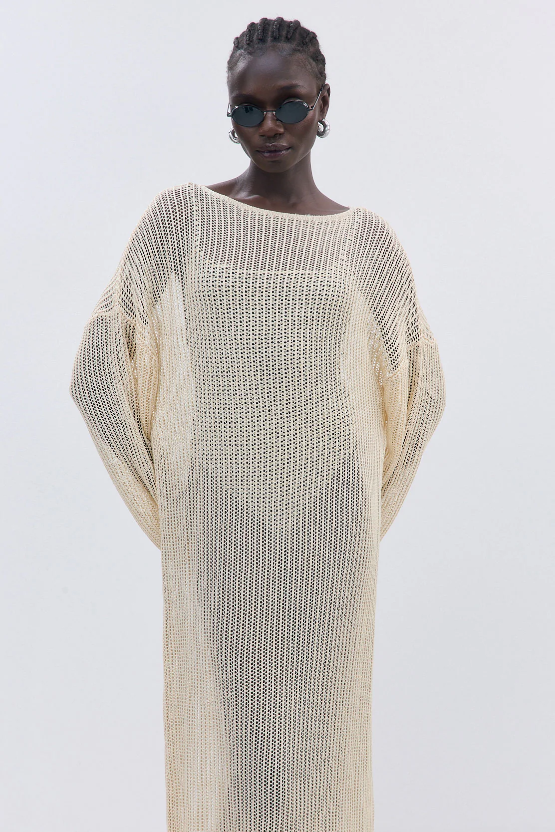 Long Sleeve Crochet Maxi Dress - Image 2