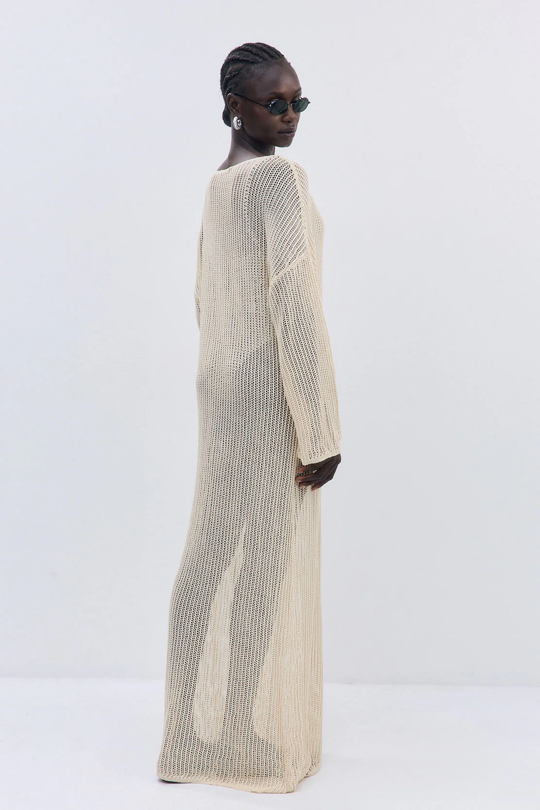 Long Sleeve Crochet Maxi Dress - Image 4