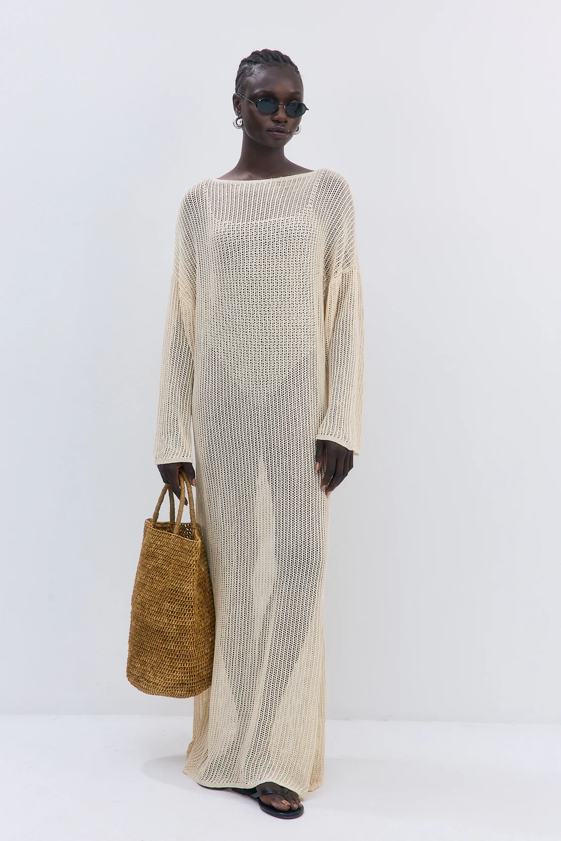 Long Sleeve Crochet Maxi Dress - Image 7