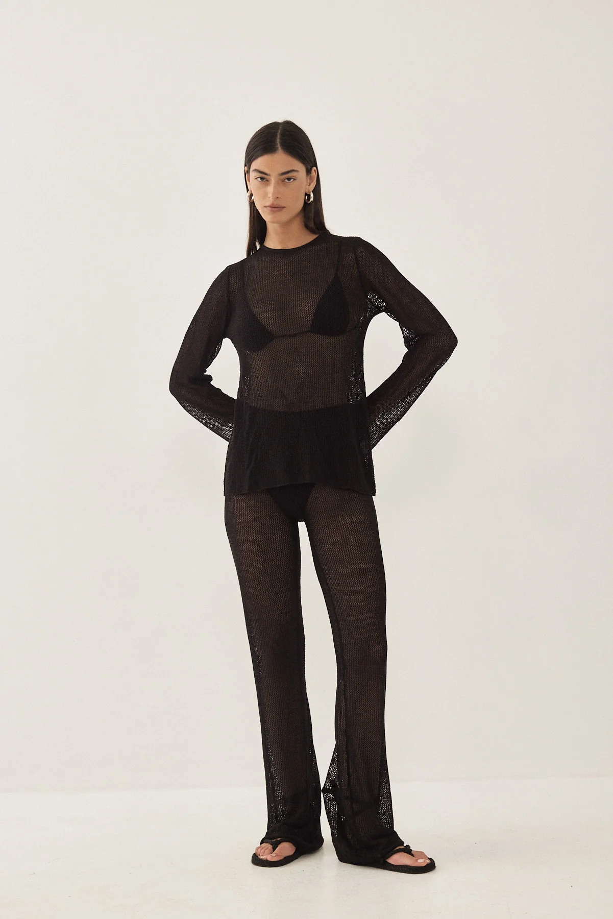 Long Sleeve Crochet Top - Image 2