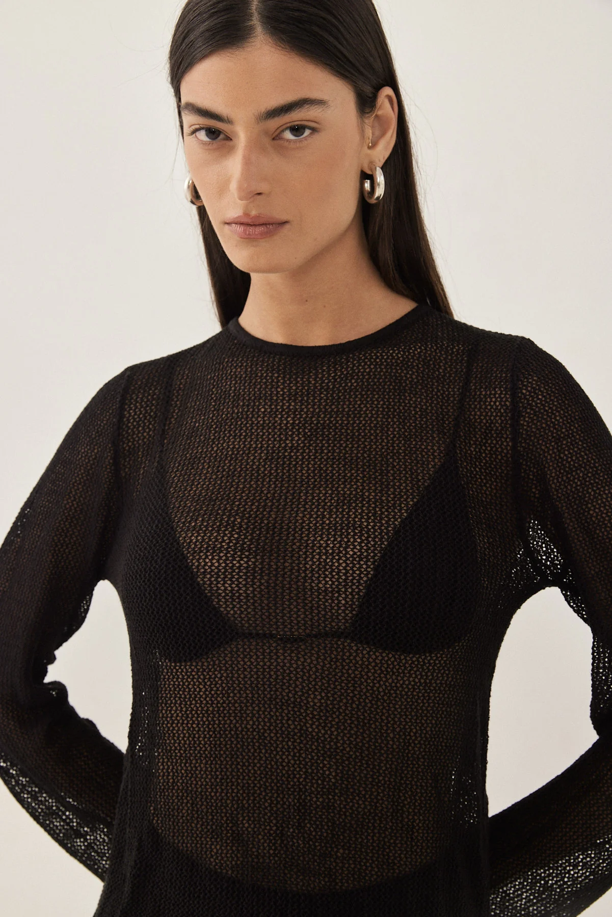 Long Sleeve Crochet Top - Image 8