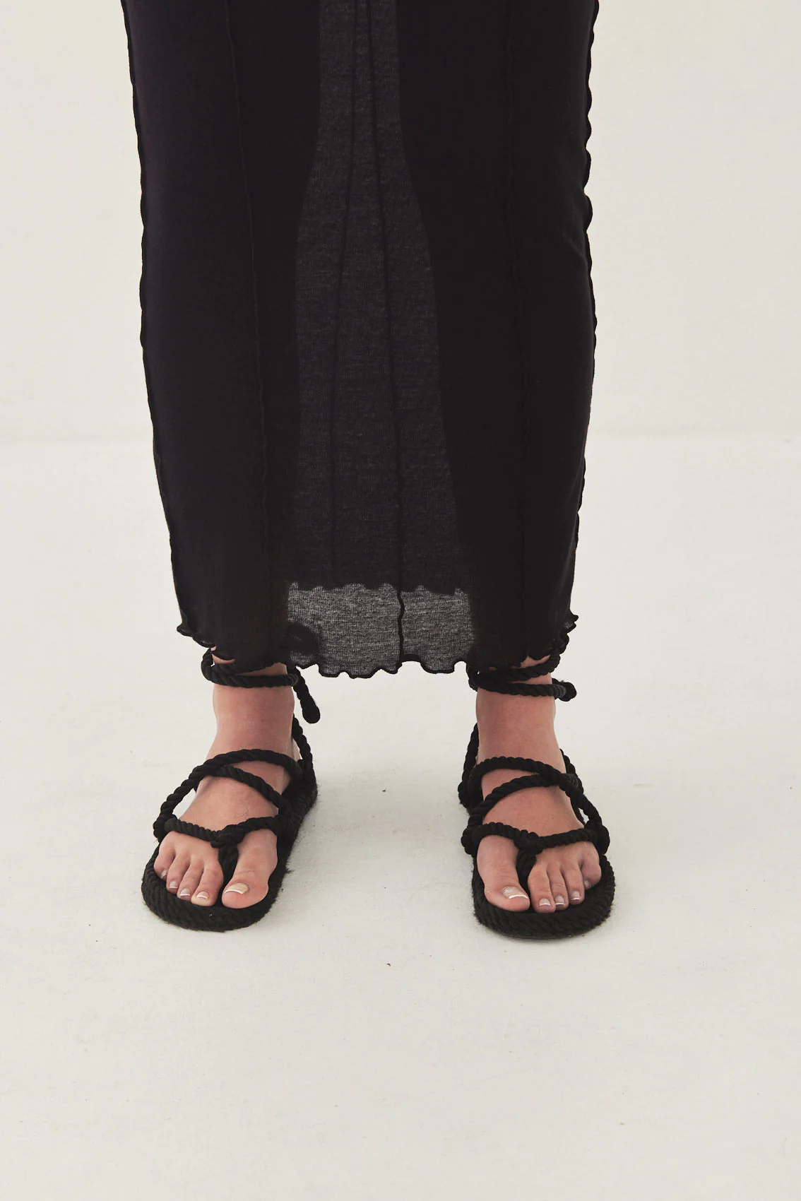 Long Sleeve Maxi Soft Curling Sheer Dress - Image 7