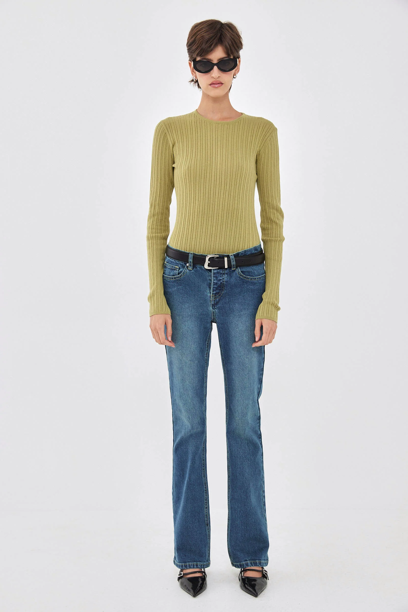 Long Sleeve Ribbed Knit - Image 2
