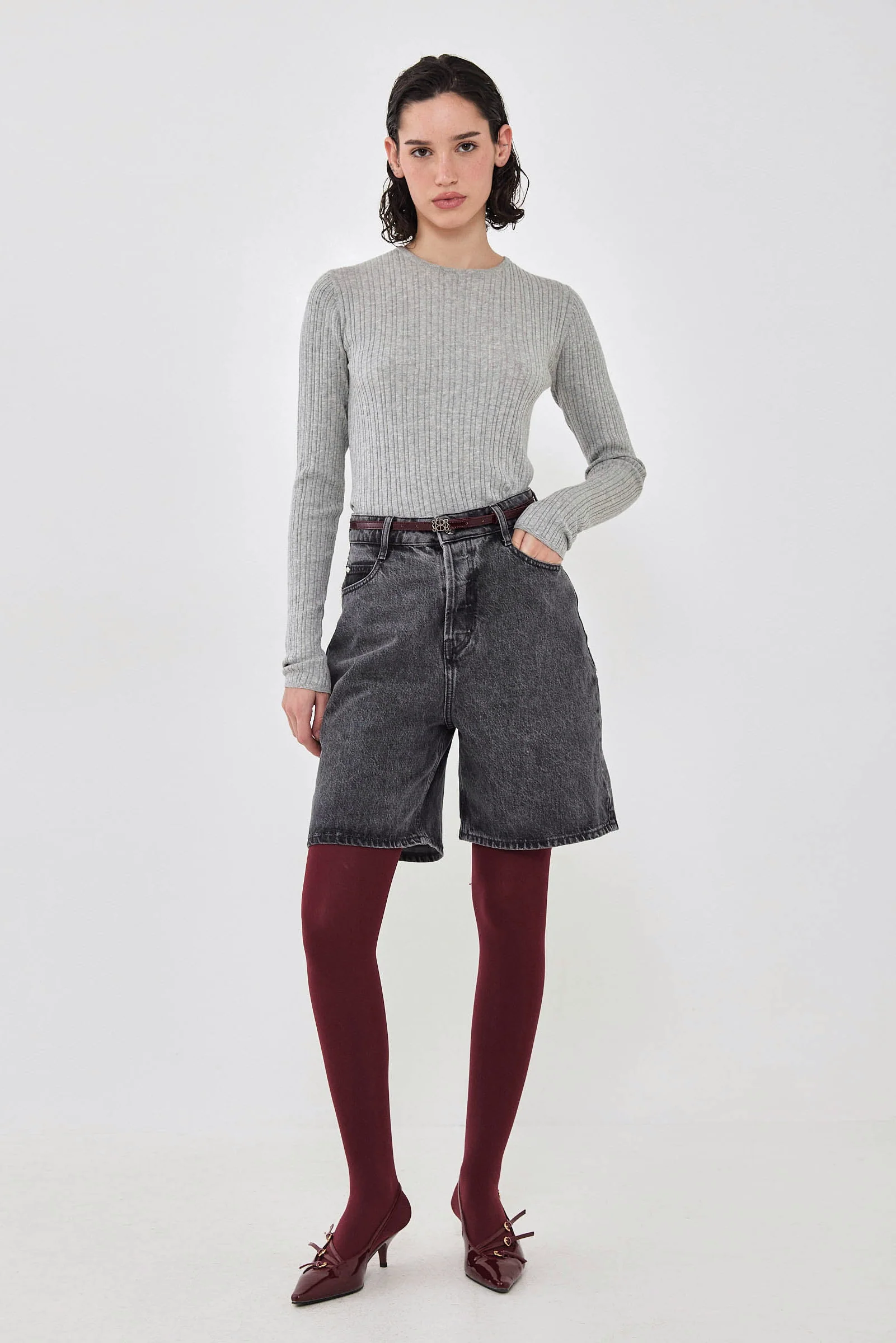Long Sleeve Ribbed Knit - Image 2