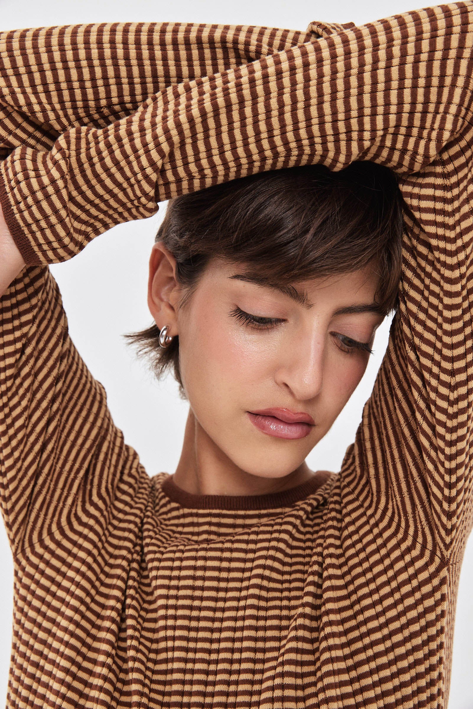 Long Sleeve Ribbed Striped Knit - Image 7