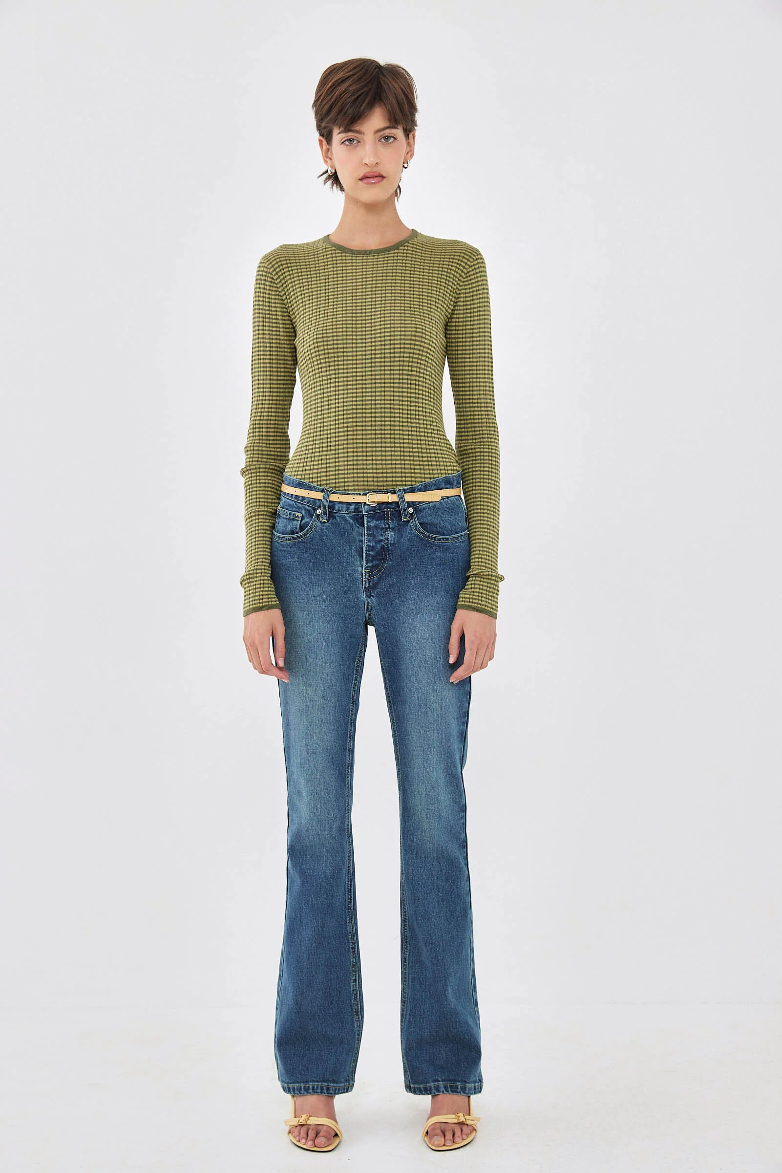 Long Sleeve Ribbed Striped Knit - Image 2