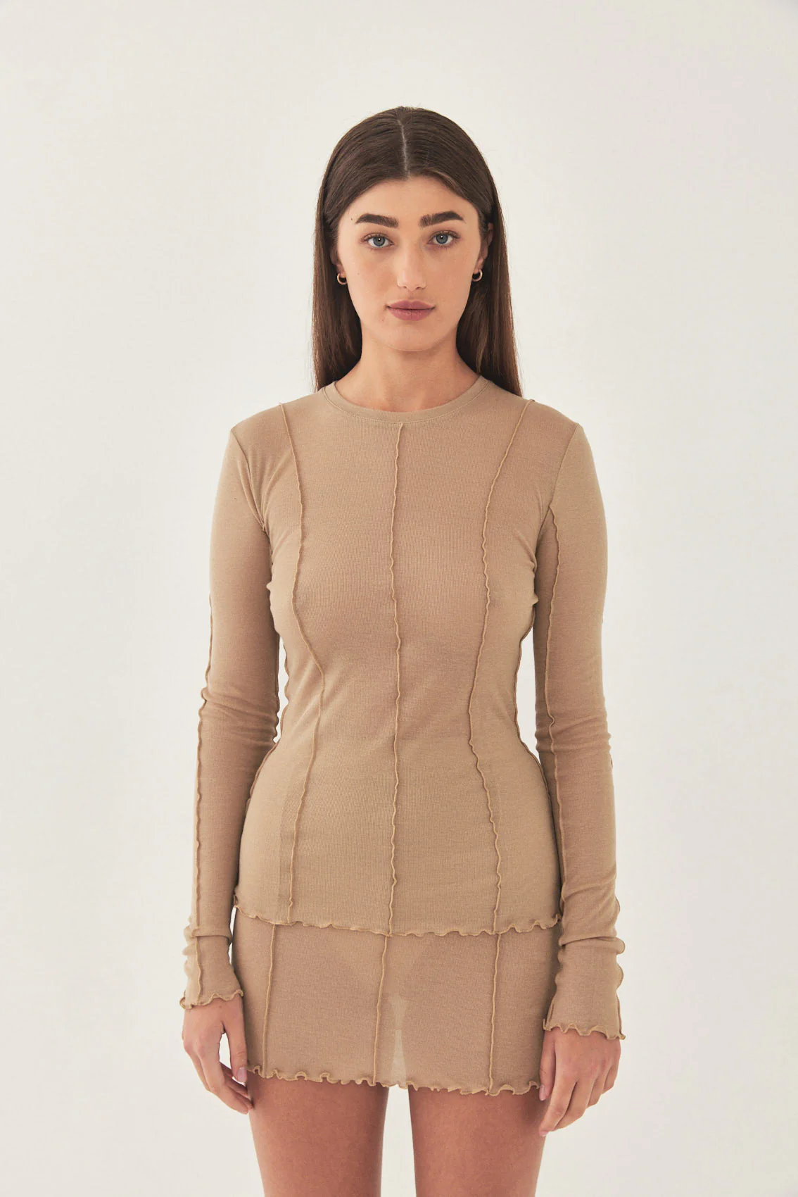Long Sleeve Soft Curling Sheer Shirt