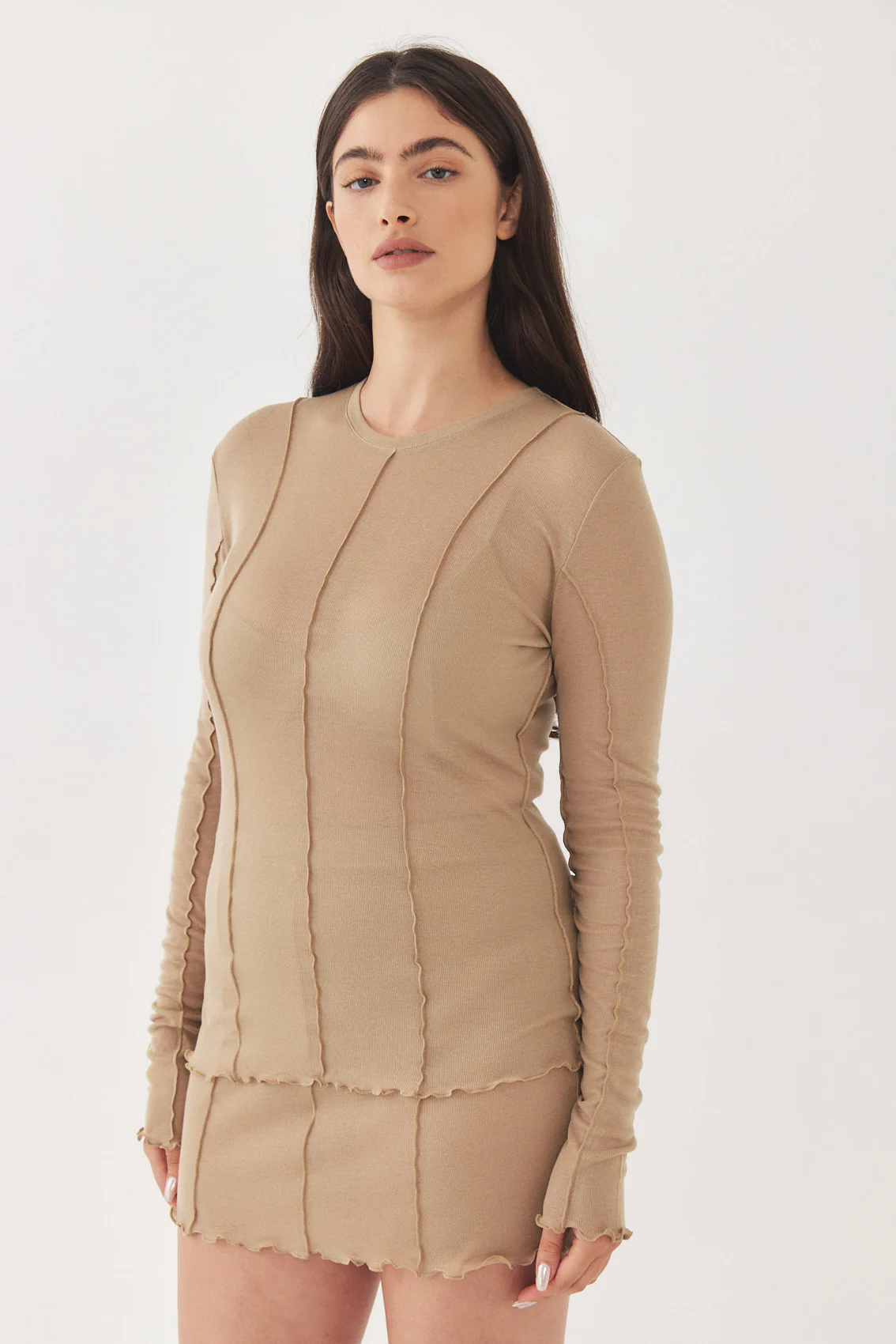 Long Sleeve Soft Curling Sheer Shirt - Image 10