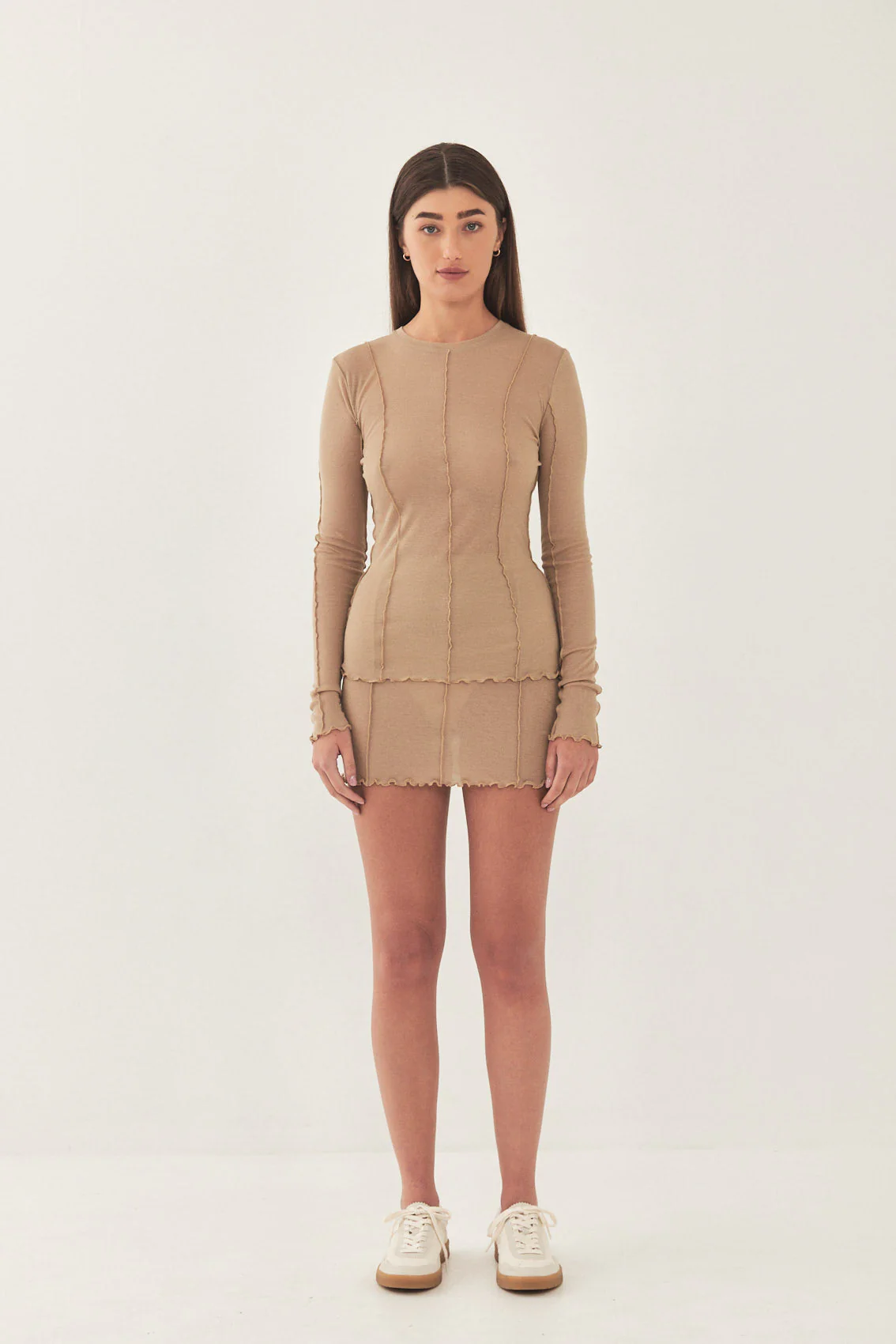 Long Sleeve Soft Curling Sheer Shirt - Image 2