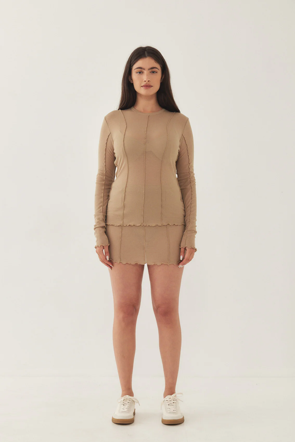 Long Sleeve Soft Curling Sheer Shirt - Image 8