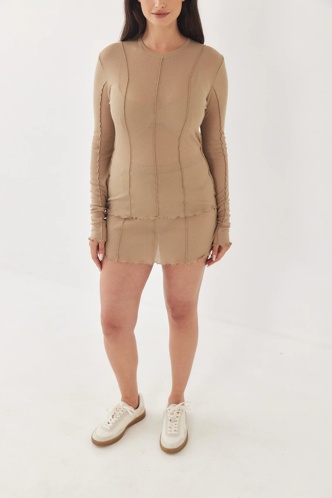 Long Sleeve Soft Curling Sheer Shirt - Image 9