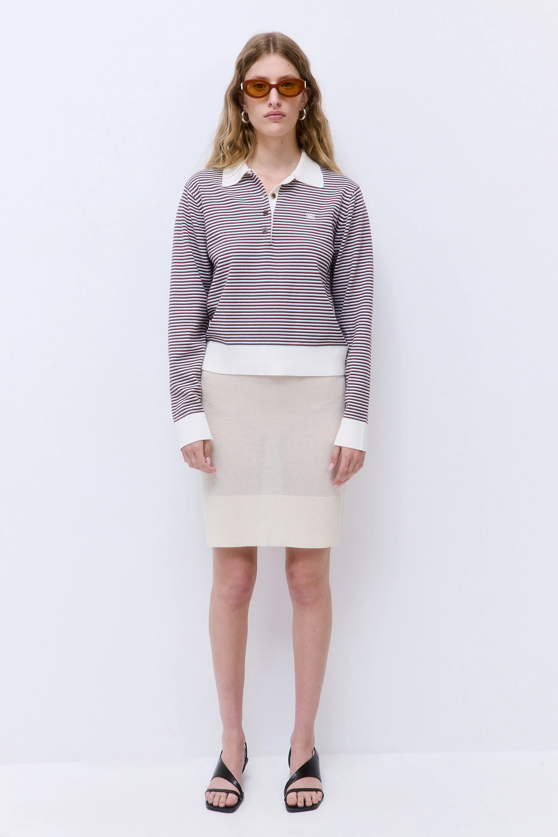 Long Sleeved Knitted Polo Shirt - Image 2