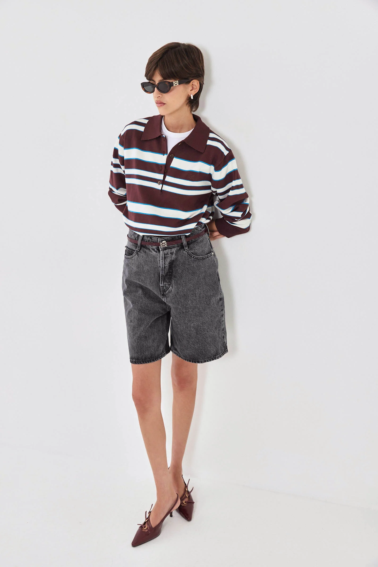 Long Sleeved Knitted Polo Shirt - Image 3